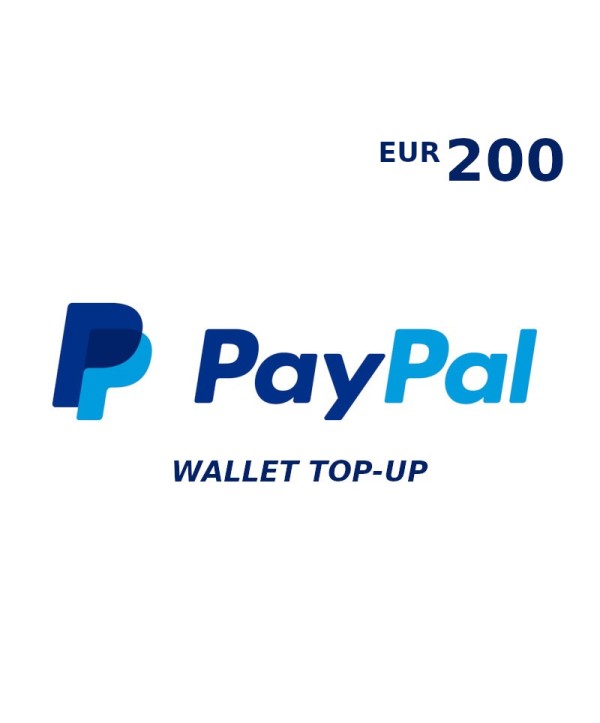 PayPal Wallet 200 EUR Top Up Key EUROPE